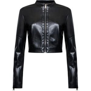 Silvian Heach, Dames, Jassen, Zwart, Maat: 2XS Leer,