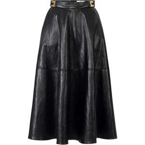 Elisabetta Franchi, Dames, Rokken, Zwart, Maat: XS Leer,