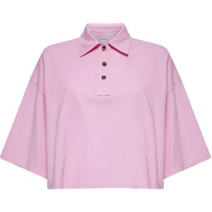 Bottega Veneta, Dames, Tops, Roze, Maat: S Katoen,