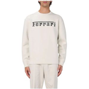 Ferrari, Heren, Sweatshirts & Hoodies, Beige, Maat: S