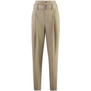 Bottega Veneta, Dames, Broeken, Beige, Maat: 3XS Katoen,