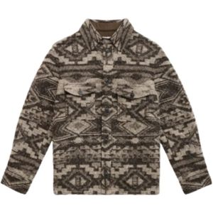 Isabel Marant - Grafische Wollen Blend Jas - Bruin - Tussenjas