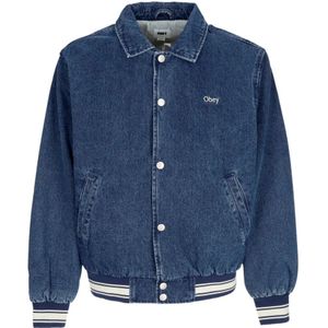 Obey, Heren, Jassen, Blauw, Maat: S Katoen,