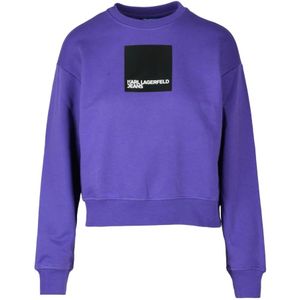Karl Lagerfeld, Dames, Sweatshirts & Hoodies, Paars, Maat: L Katoen,