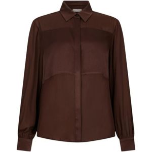 Liu Jo, Dames, Blouses & Shirts, Bruin, Maat: 2XS Zijde,