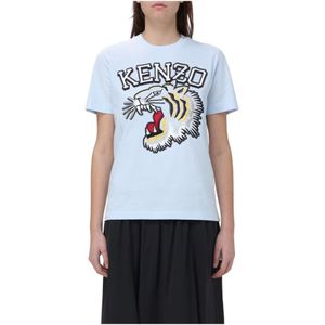 Kenzo, Dames, Tops, Blauw, Maat: S Katoen,