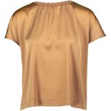 zero - Shirt - Camel - Kwartmouw - Ronde Hals - Effen