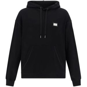 Dolce & Gabbana, Heren, Sweatshirts & Hoodies, Zwart, Maat: S Katoen,