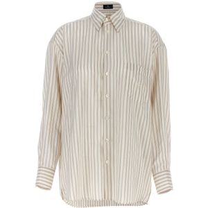 Shirt - Multicolor - Oversized Blouse - Gestreept - Lange Mouwen