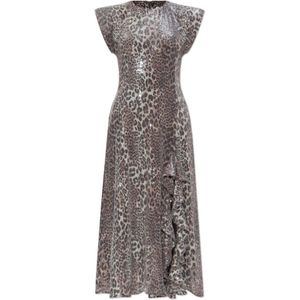 Ganni, Dames, Jurken, Beige, Maat: XS Leer,