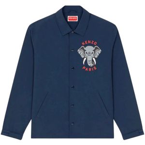 Kenzo, Heren, Jassen, Blauw, Maat: L Poliester,