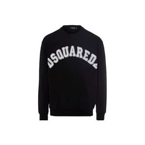 Dsquared2 Zwarte Logo Sweatshirt , Black , Heren , Maat: XS