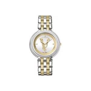 Versace Dames Goud Staal Quartz Horloge , Gray , Dames , Maat: ONE Size