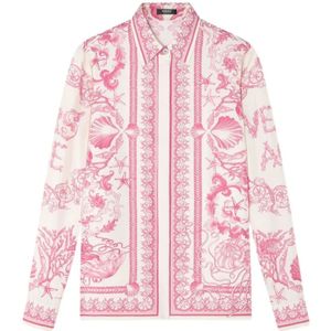 Versace, Dames, Blouses & Shirts, Roze, Maat: XS Zijde,