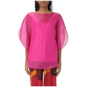 Gianluca Capannolo, Dames, Blouses & Shirts, Roze, Maat: S Zijde,