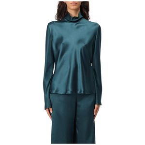 Giorgio Armani, Dames, Blouses & Shirts, Groen, Maat: L Zijde,