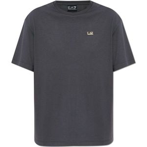 Emporio Armani Ea7, Dames, Tops, Grijs, Maat: L Viscose,