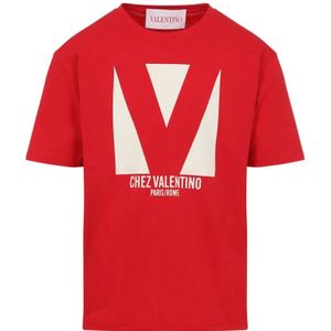 Valentino, Heren, Tops, Rood, Maat: M Katoen,