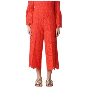 Twinset, Dames, Broeken, Rood, Maat: L Jersey,