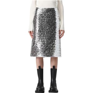 Bottega Veneta, Dames, Rokken, Grijs, Maat: XS Leer,