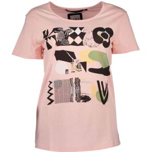 Silvian Heach - T-shirt - Roze - Katoen, Elastaan