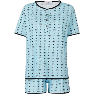 Chiara Ferragni Collection, Dames, Nachtkleding & Lounge, Blauw, Maat: S Katoen,