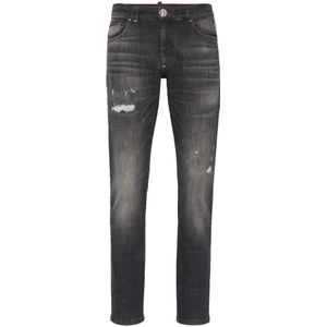 Philipp Plein, Heren, Jeans, Grijs, Maat: W30 Katoen,