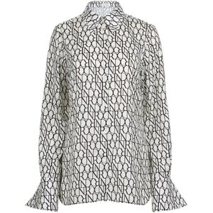 Nina Ricci, Dames, Blouses & Shirts, Wit, Maat: XS Satijn,