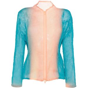 Issey Miyake, Dames, Blouses & Shirts, Veelkleurig, Maat: M Chiffon,