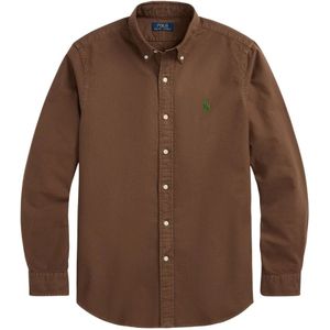 Polo Ralph Lauren, Heren, Overhemden, Bruin, Maat: XL Katoen,
