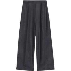 Sportmax, Dames, Broeken, Grijs, Maat: S Wol,