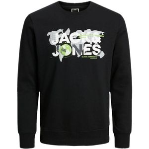 Jack & Jones, Heren, Sweatshirts & Hoodies, Zwart, Maat: S Katoen,