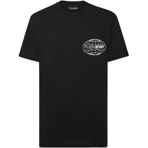 Plein Sport, Heren, Tops, Zwart, Maat: S Katoen,