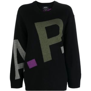 A.p.c., Dames, Truien, Zwart, Maat: XS Wol,