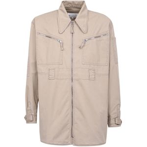 Maison Margiela, Heren, Jassen, Beige, Maat: M Katoen,