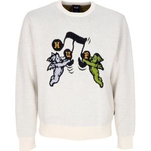 Huf, Heren, Truien, Wit, Maat: M Katoen,