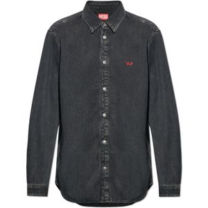 Diesel - D-Simply - Overhemd - Grijs - Katoen - Hennepvezel