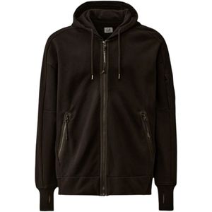 C.p. Company - Diagonal Raised Fleece Hoodie - Zwart - Katoen