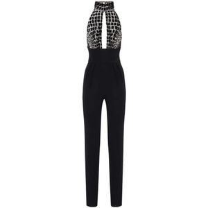 Elisabetta Franchi, Dames, Jumpsuits & Playsuits, Zwart, Maat: 2XS Poliester,