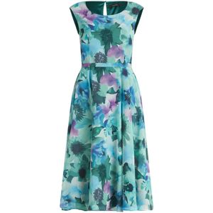 Vera Mont - Cocktailjurk - Groen - Satijn - Bloemenprint