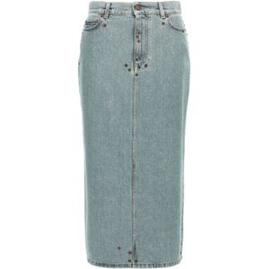 Moschino, Dames, Rokken, Blauw, Maat: XS Denim,
