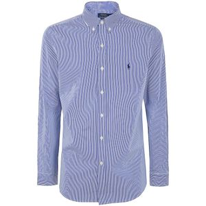 Polo Ralph Lauren, Heren, Overhemden, Blauw, Maat: 2XL Katoen,