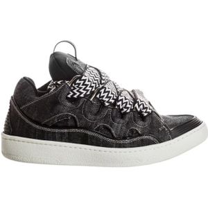 Lanvin Geweven Denim Sneakers met Rubberen Zool , Black , Heren , Maat: 40 EU