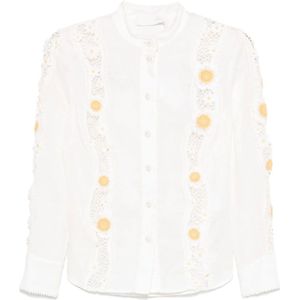 Zimmermann, Dames, Blouses & Shirts, Wit, Maat: S Linnen,