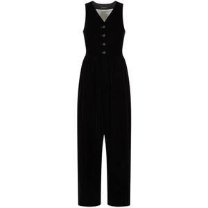 Emporio Armani, Dames, Jumpsuits & Playsuits, Zwart, Maat: S Velours,