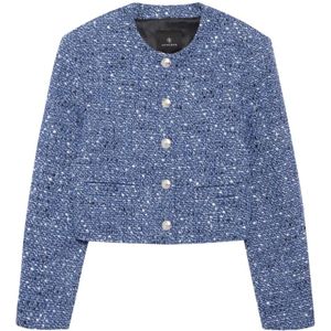 Anine Bing, Dames, Jassen, Blauw, Maat: S Tweed,