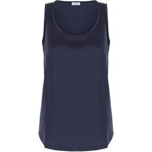 Brunello Cucinelli, Dames, Tops, Blauw, Maat: M Zijde,