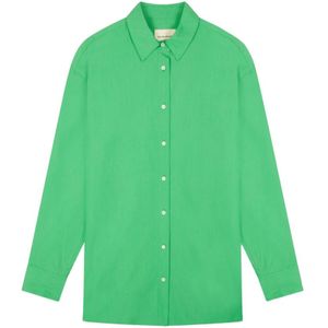 Loulou Studio, Dames, Blouses & Shirts, Groen, Maat: L Katoen,