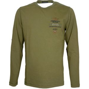 Aeronautica Militare, Heren, Tops, Groen, Maat: M Katoen,