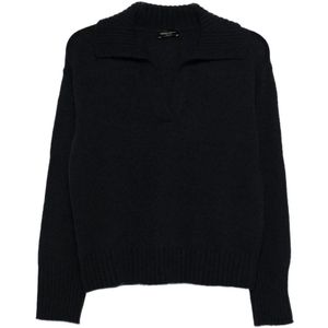 Roberto Collina, Dames, Truien, Blauw, Maat: XS Wol,